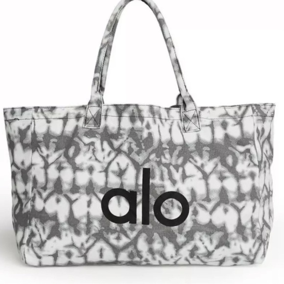 COPY - Alo Gray and White Tote Bag - Picture 1 of 2